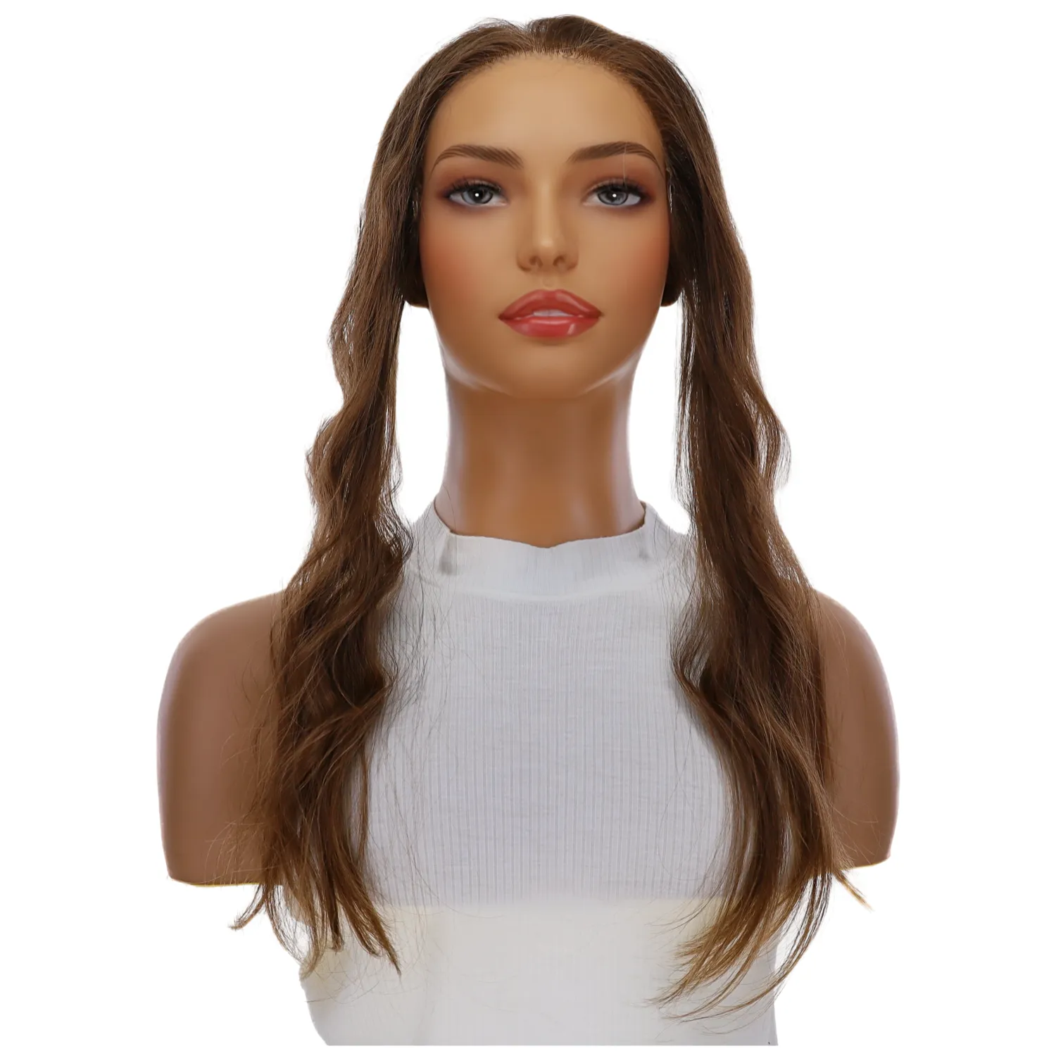 16" Hairline Topper #8 Warm Medium Brown Wavy