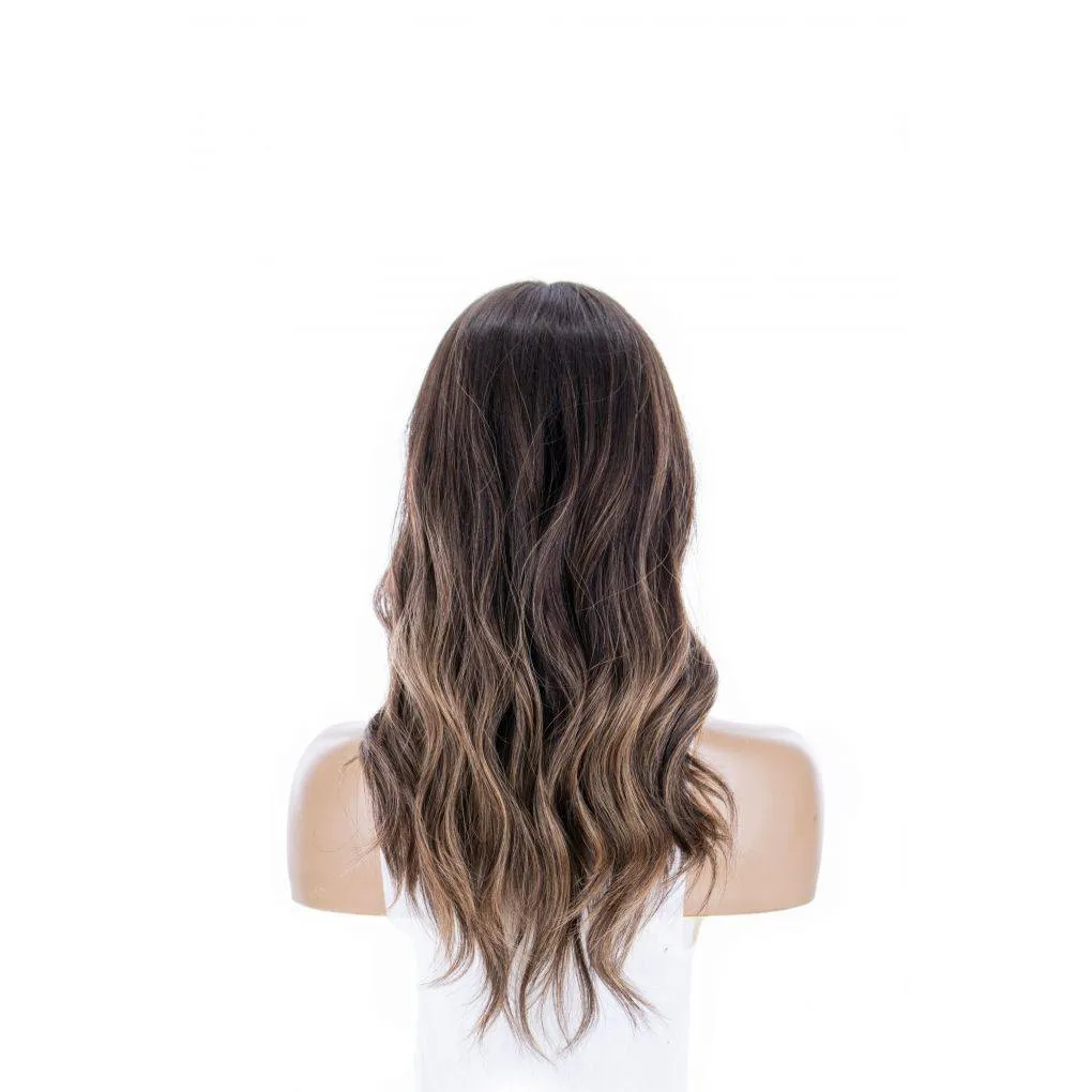 20" Divine Lace Top Topper Dark Brown Balayage