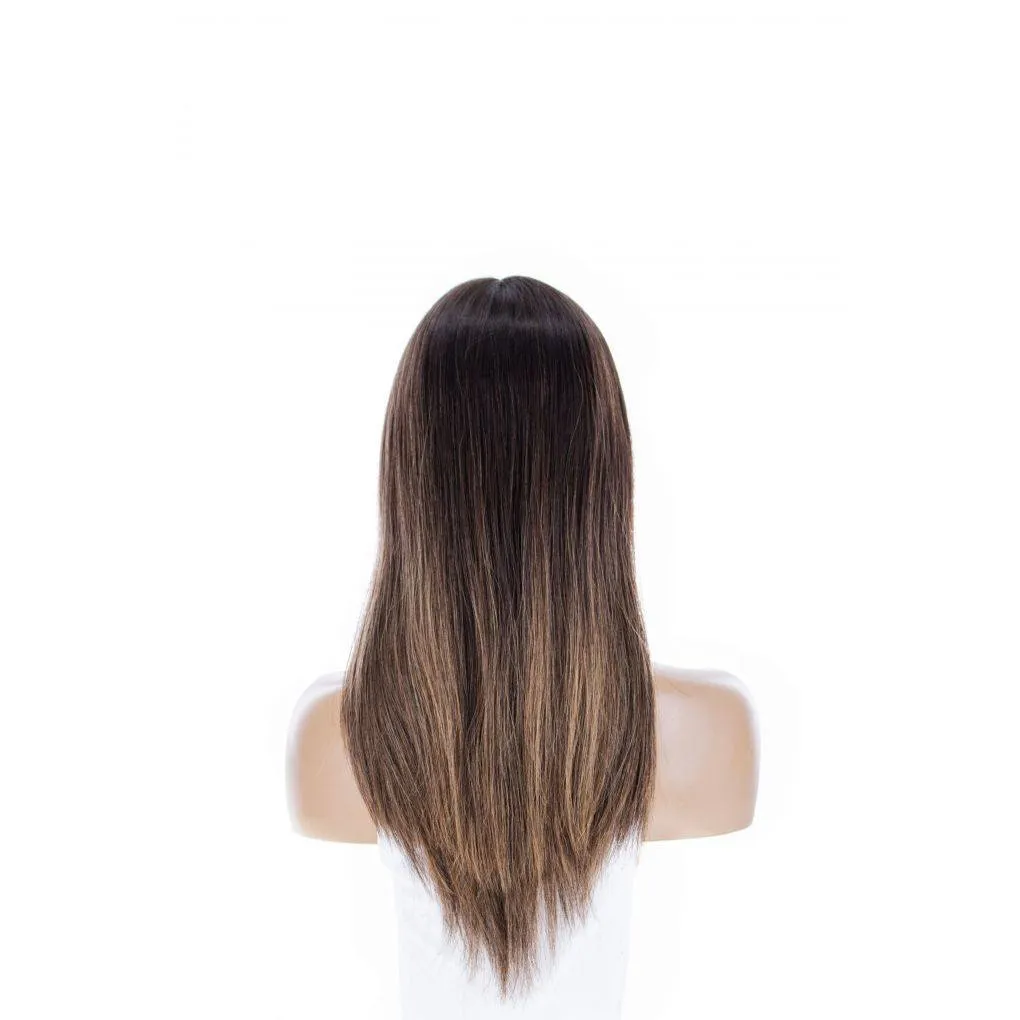 20" Divine Lace Top Topper Dark Brown Balayage