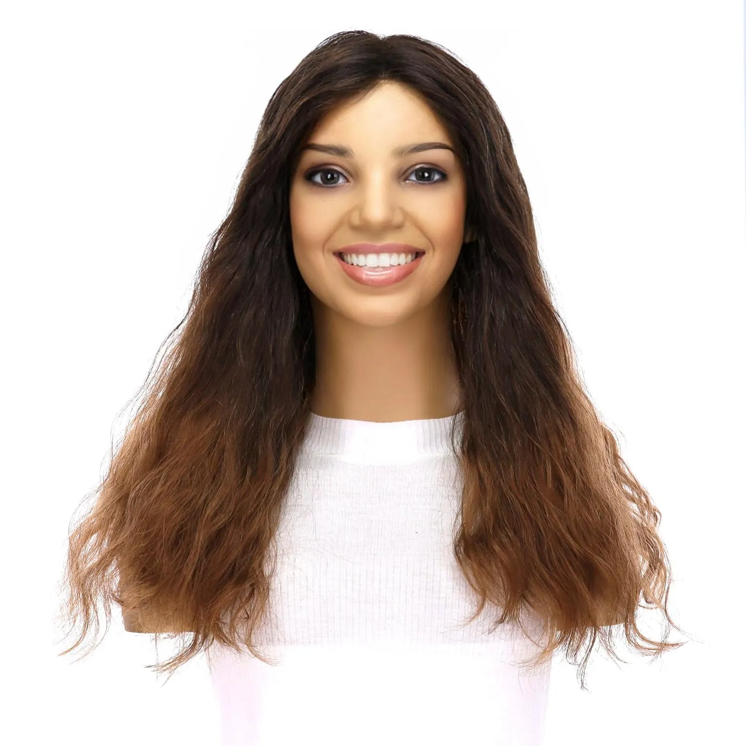 20" Divine Lace Top Topper Dark Brown Ombre Wavy