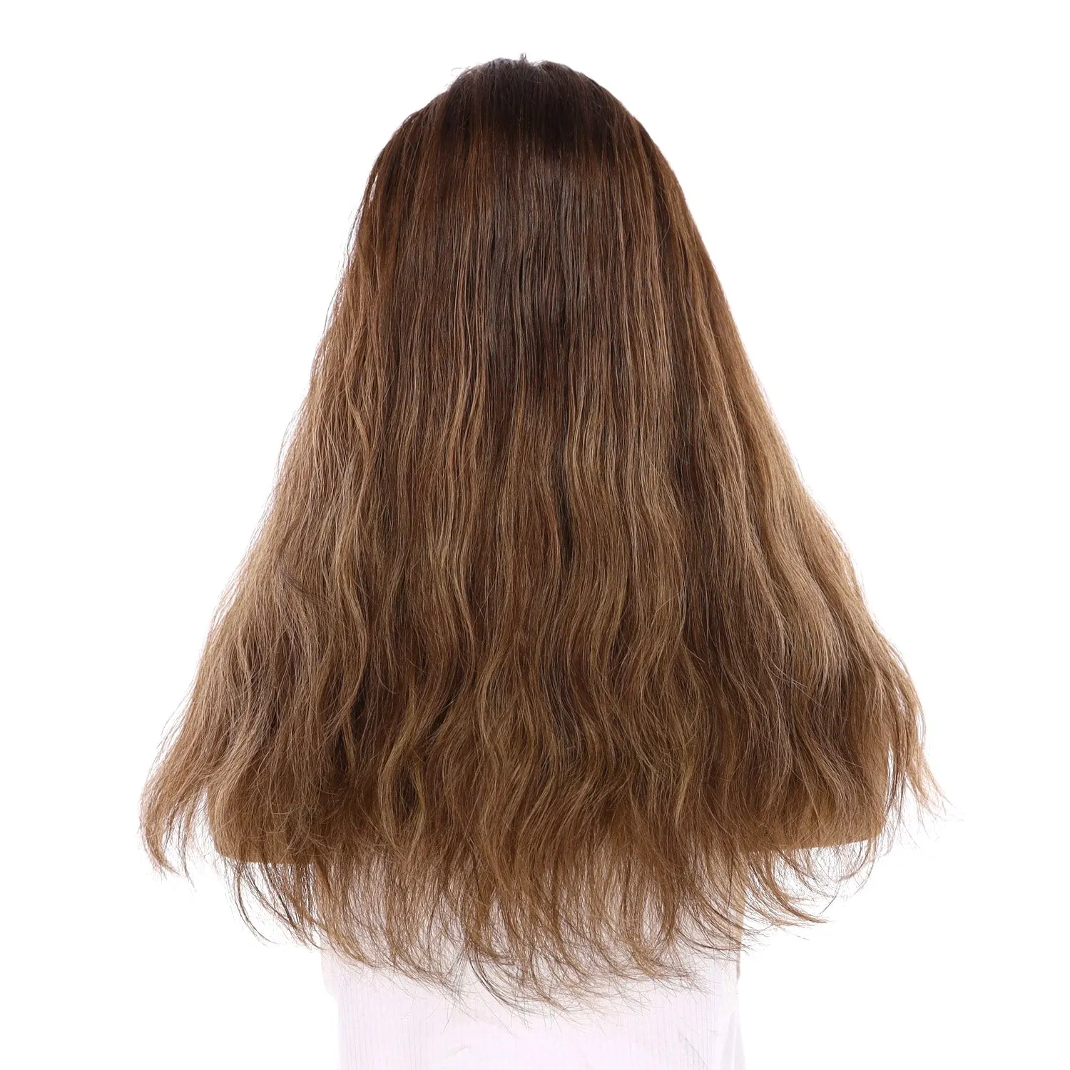 20" Divine Lace Top Topper Medium Brown Balayage Wavy