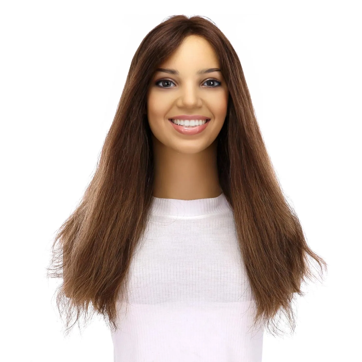 20" Divine Lace Top Topper Medium Brown Balayage Wavy