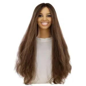 26" Divine Lace Top Topper Dark Brown w/ Highlights Wavy
