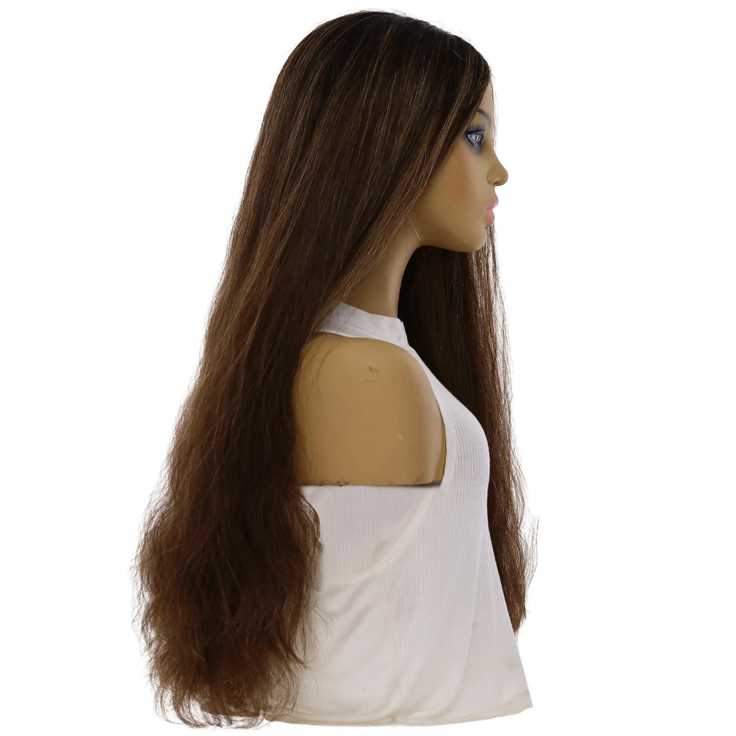 26" Divine Lace Top Topper Dark Brown w/ Highlights Wavy