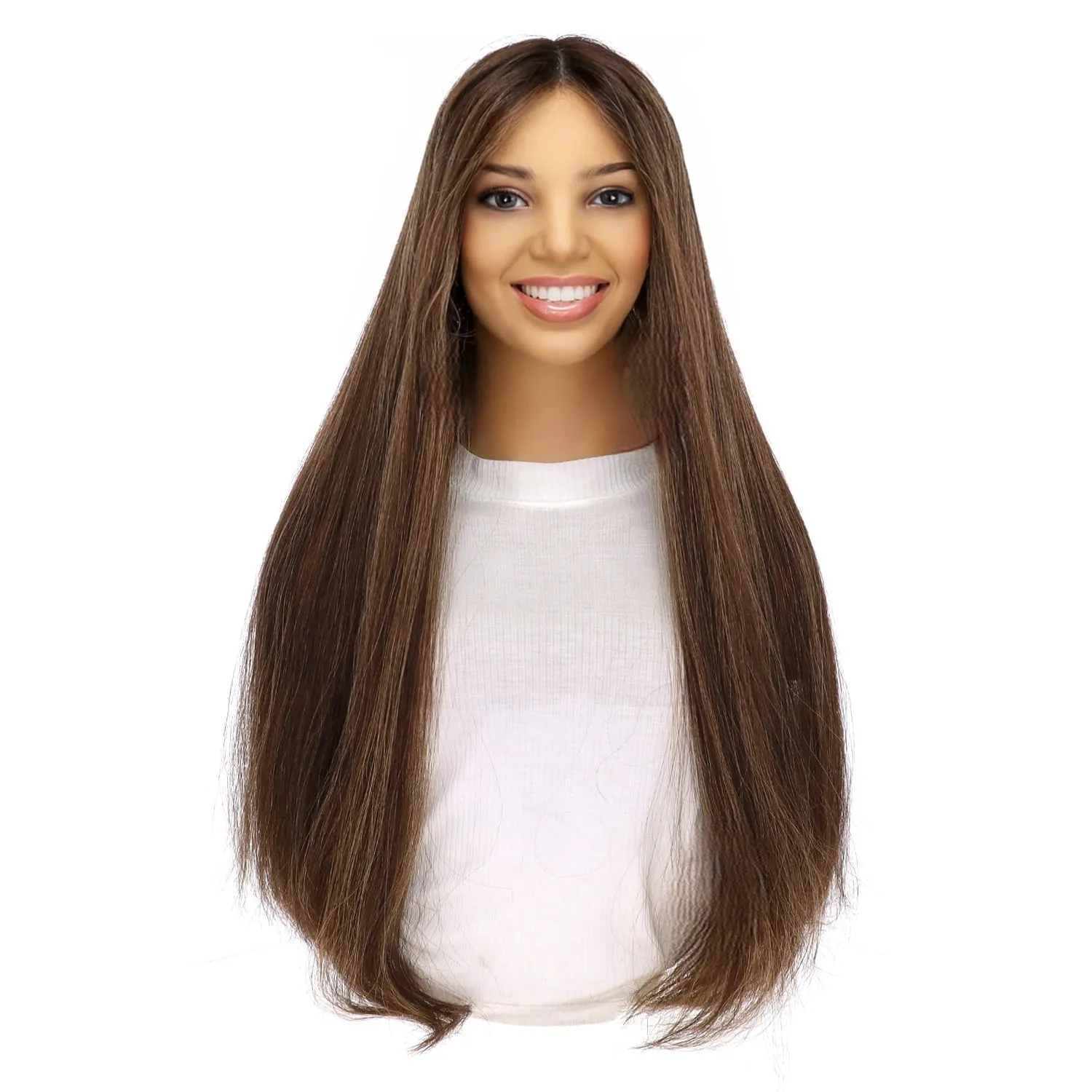 26" Divine Lace Top Topper Dark Brown w/ Highlights