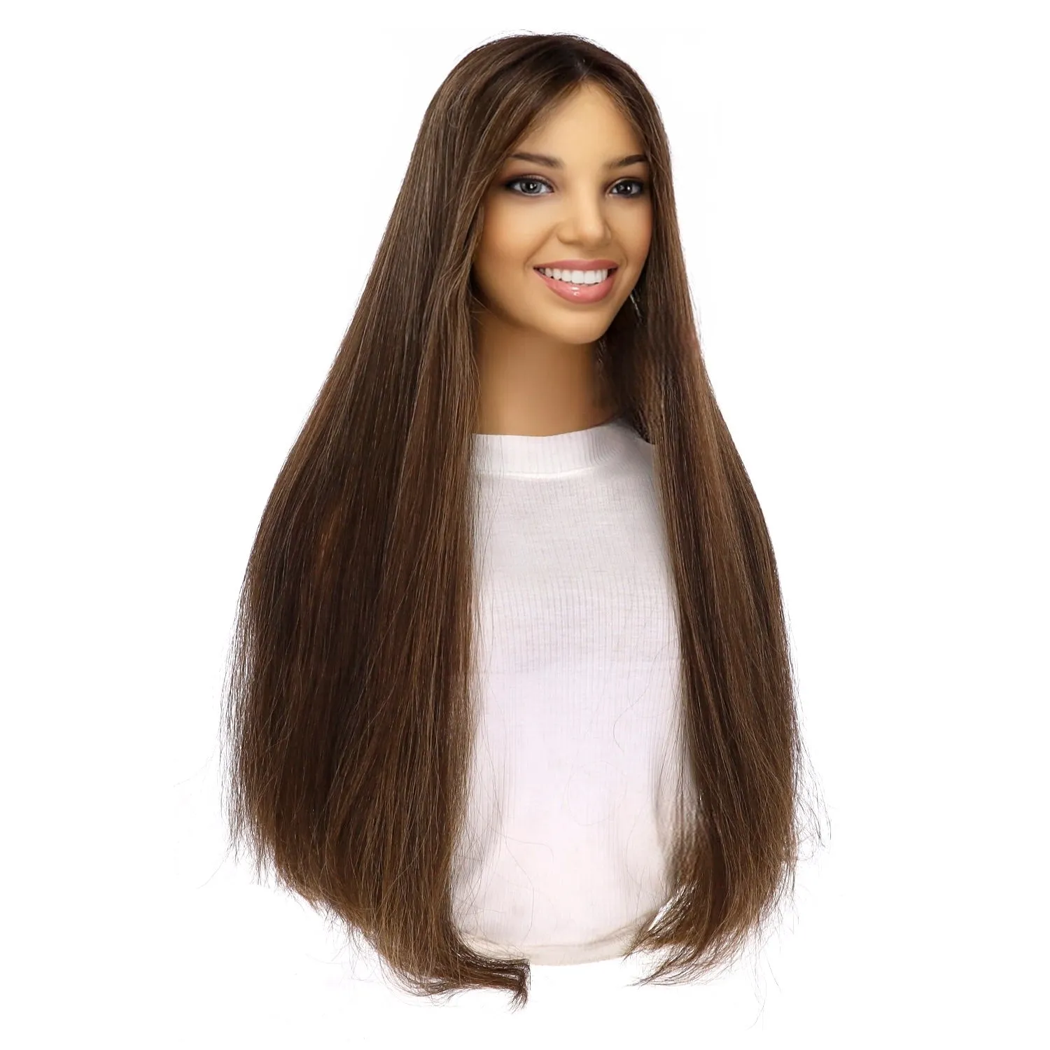 26" Divine Lace Top Topper Dark Brown w/ Highlights