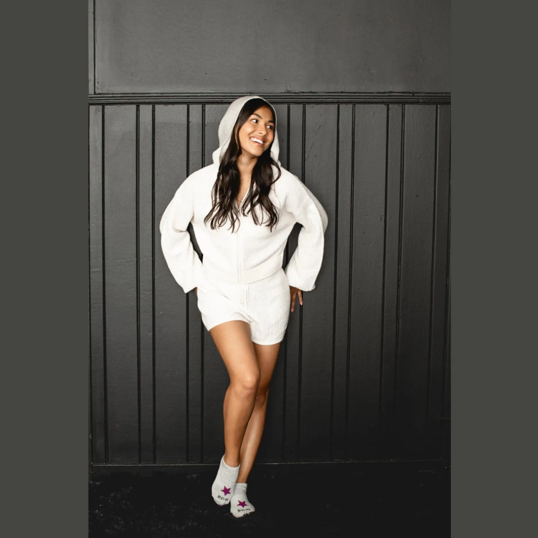 Be Chill - Heather Berry Star Grip Socks (Barre / Pilates)