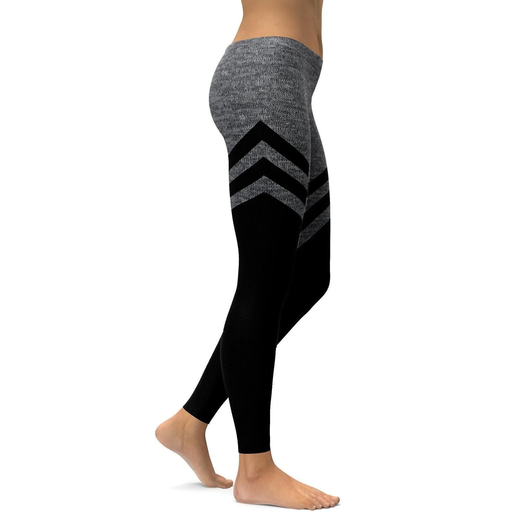 Black & Faux Heathered Stocking Leggings