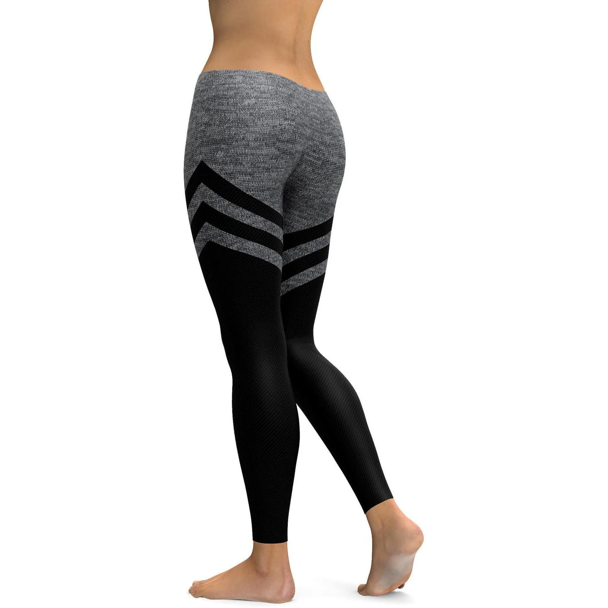 Black & Faux Heathered Stocking Leggings