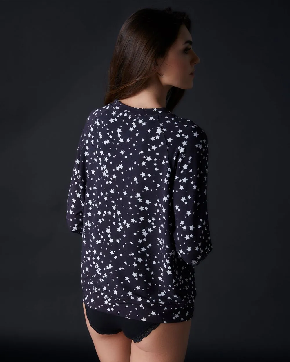 Black with White Star Sweatshirt