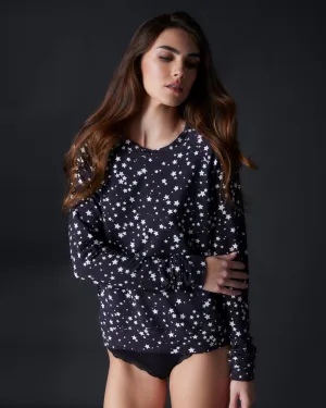 Black with White Star Sweatshirt