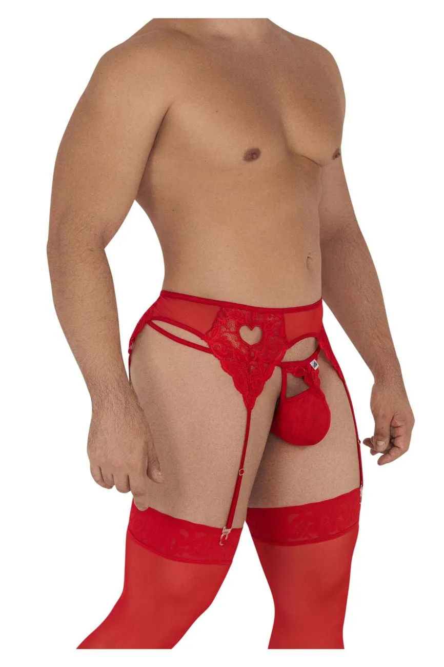 CandyMan 99589X Lace Garther G-String Color Red