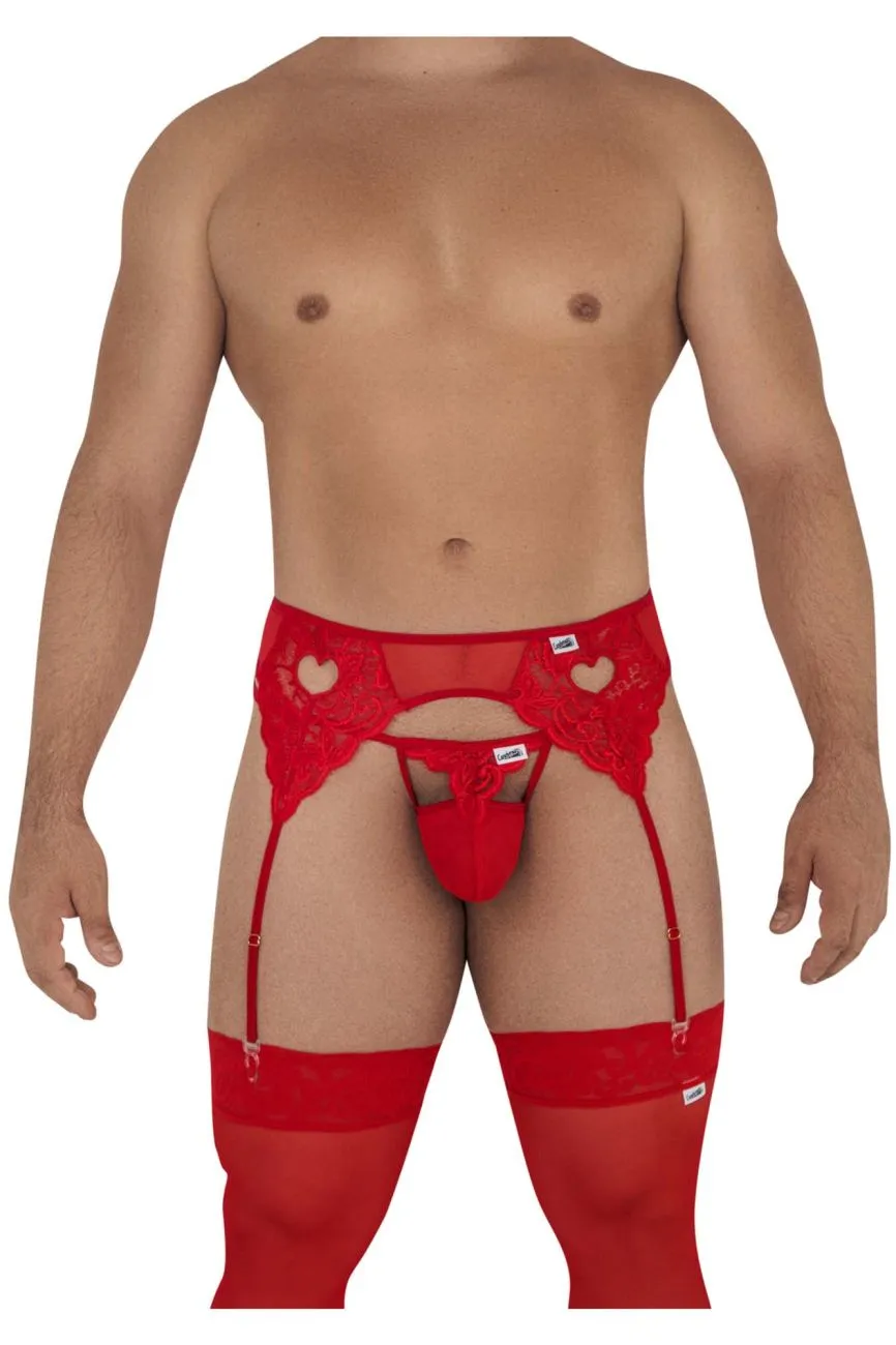 CandyMan 99589X Lace Garther G-String Color Red
