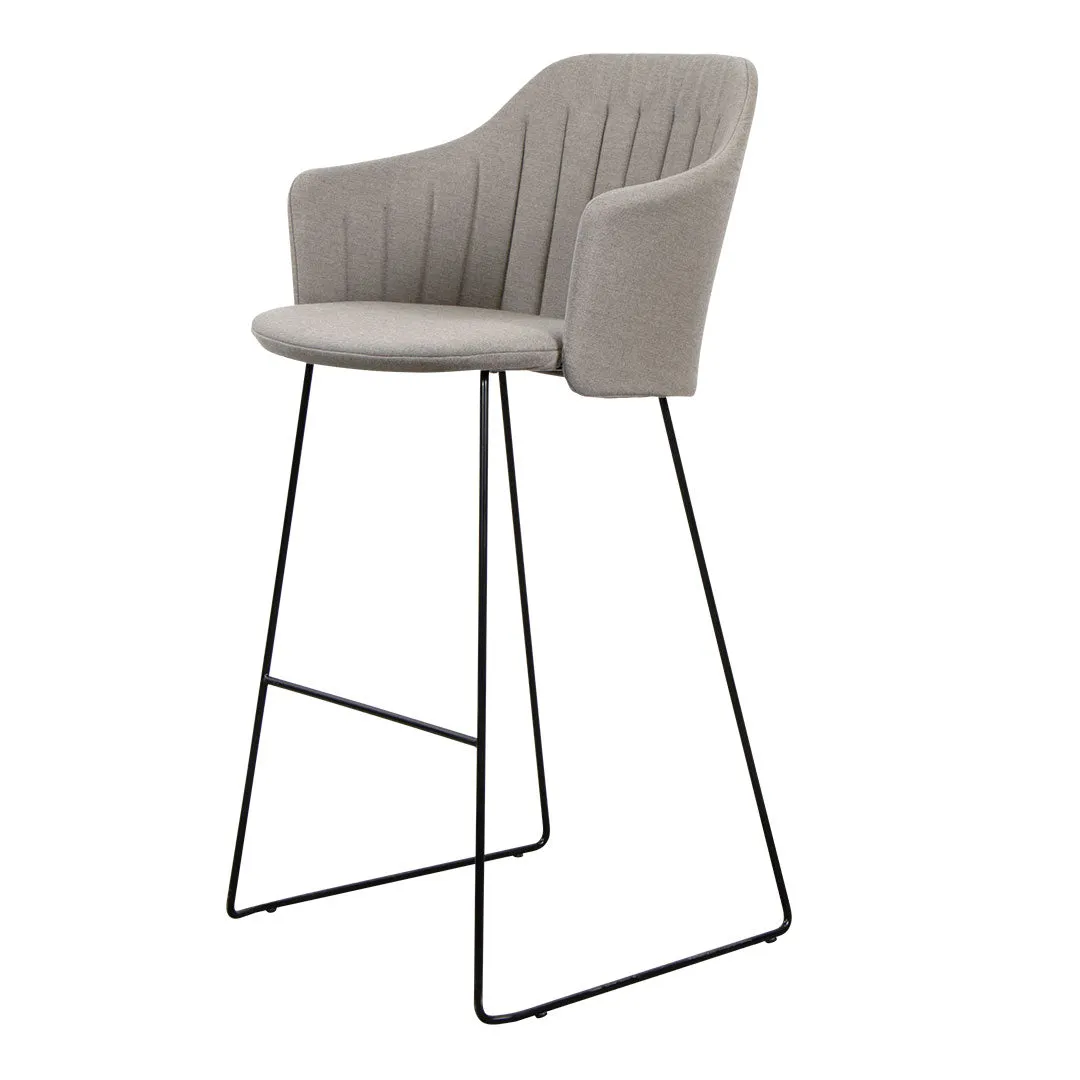 Choice Outdoor Bar Chair - Sled Base - w/ Back and Seat Cushion