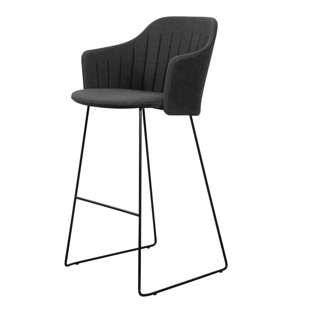 Choice Outdoor Bar Chair - Sled Base - w/ Back and Seat Cushion