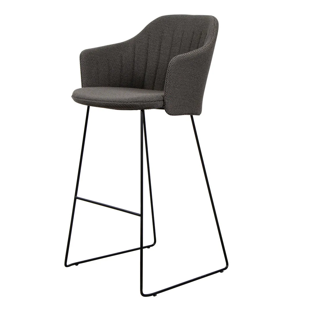 Choice Outdoor Bar Chair - Sled Base - w/ Back and Seat Cushion