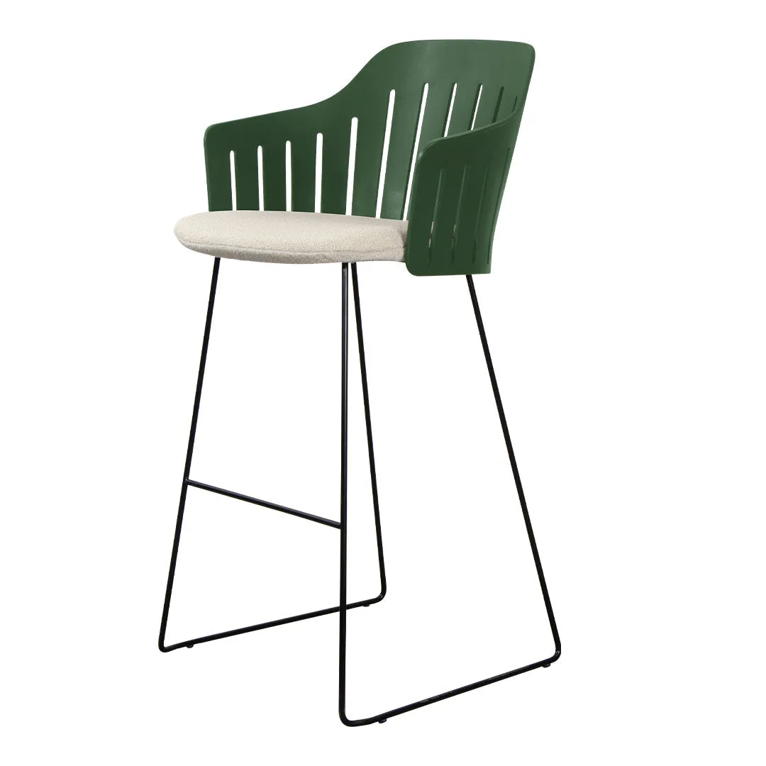 Choice Outdoor Bar Chair - Sled Base - w/ Back and Seat Cushion
