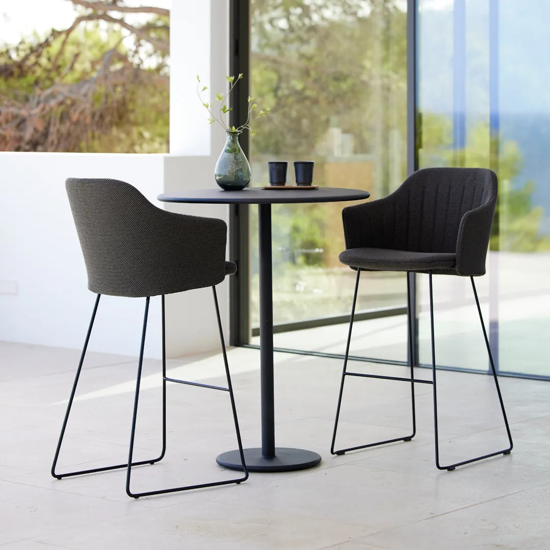 Choice Outdoor Bar Chair - Sled Base - w/ Back and Seat Cushion