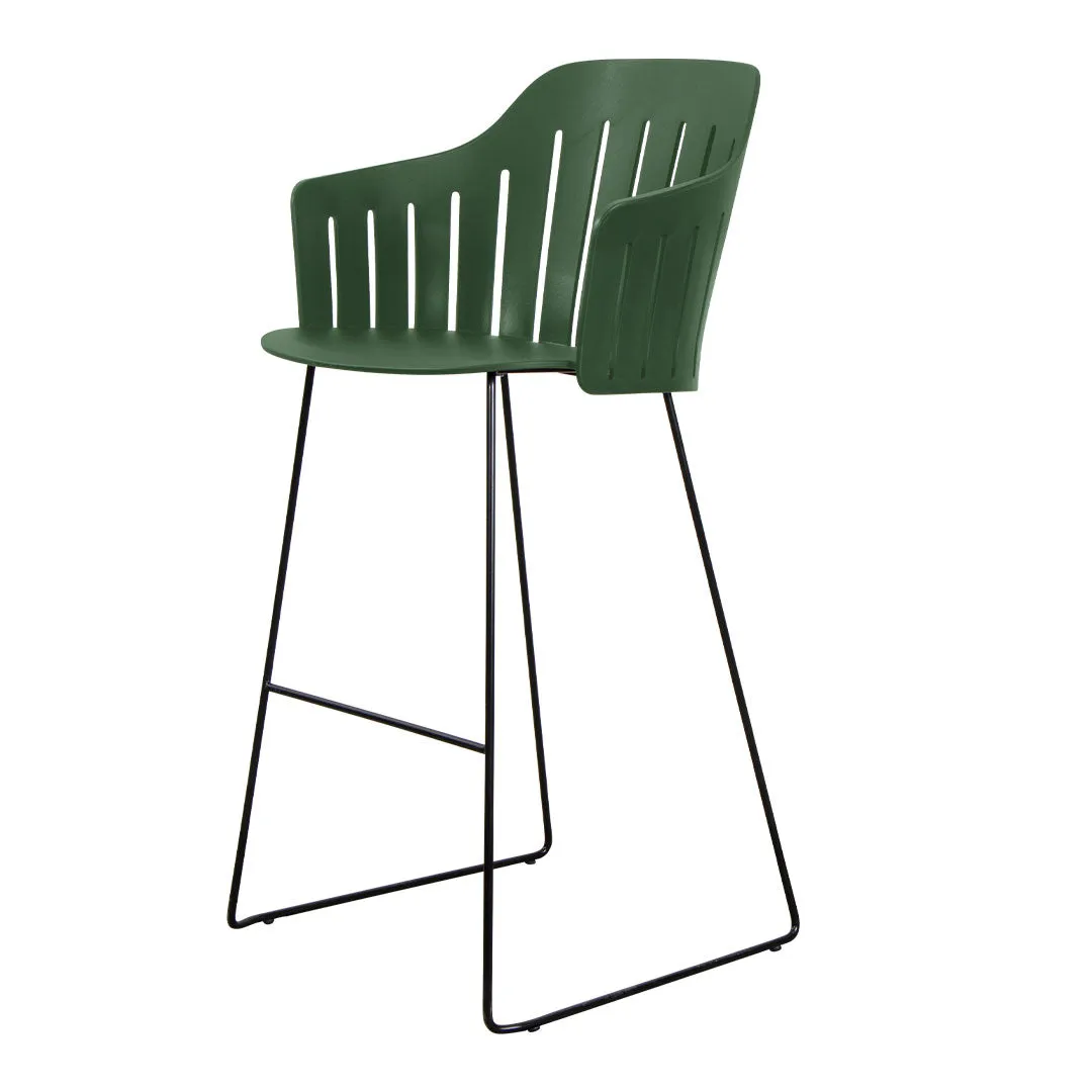Choice Outdoor Bar Chair - Sled Base - w/ Back and Seat Cushion