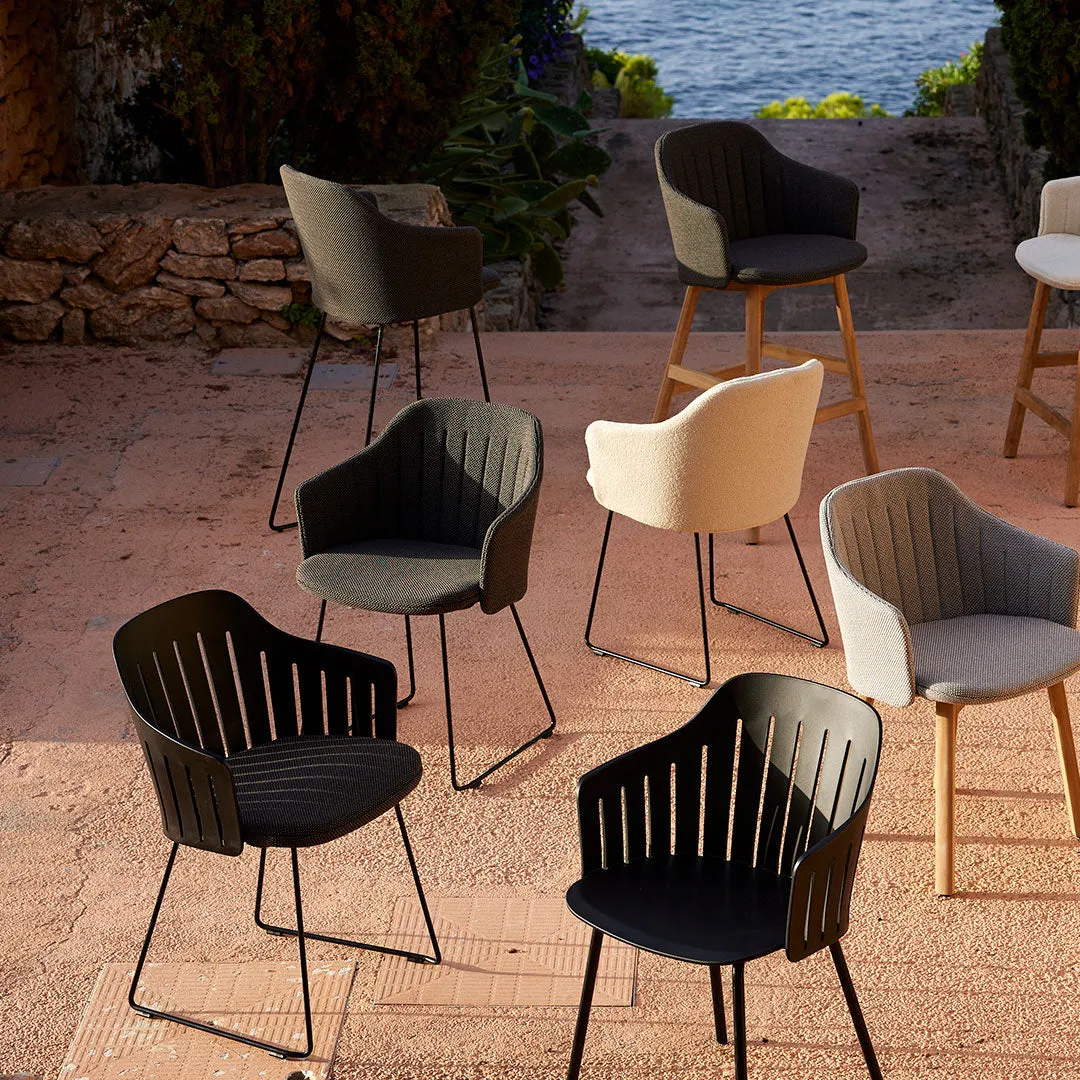 Choice Outdoor Bar Chair - Sled Base - w/ Back and Seat Cushion