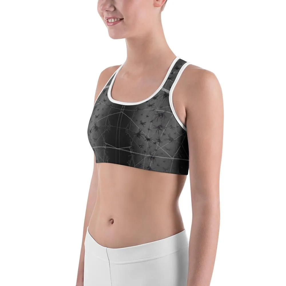Crawling Spiders Sports Bra