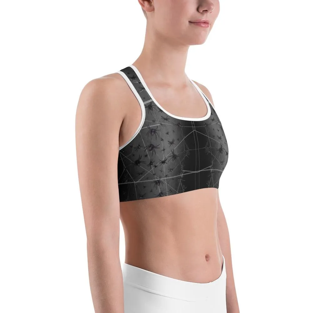 Crawling Spiders Sports Bra