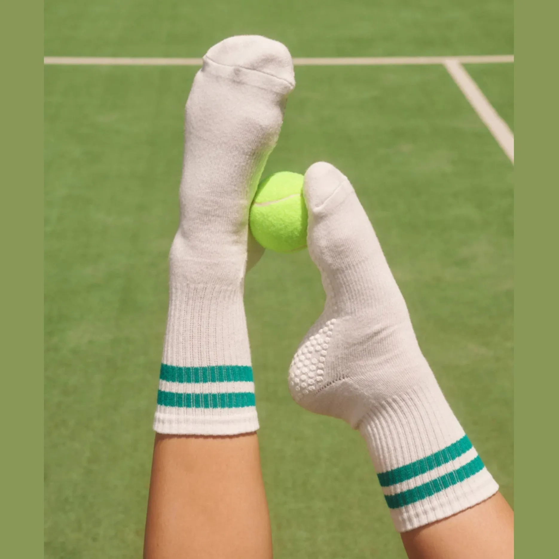 Crew Grip Socks - Racquet Stripe (Barre / Pilates)