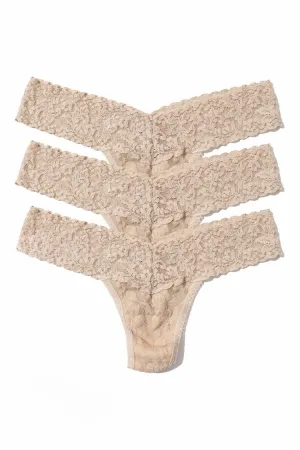 Desire 3-Pack Low Rise Thongs In Chai