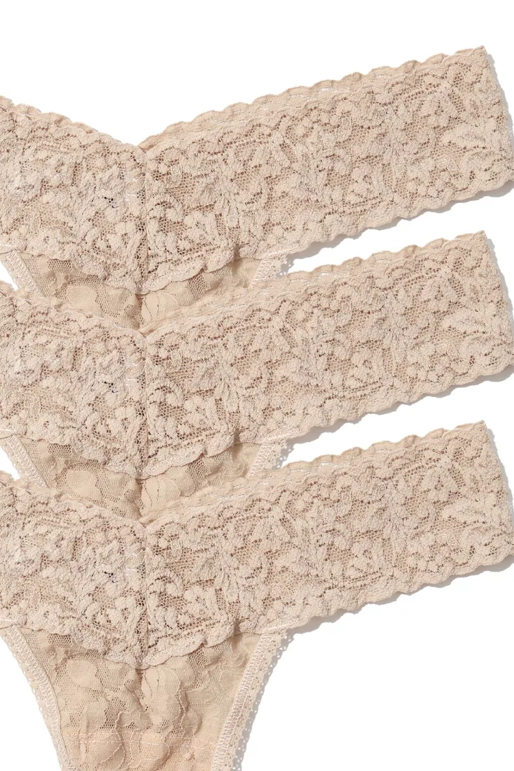 Desire 3-Pack Low Rise Thongs In Chai
