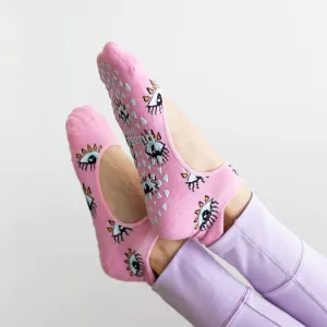 Evil Eye - Pink - Ballet - Grip Sock (Barre / Pilates)