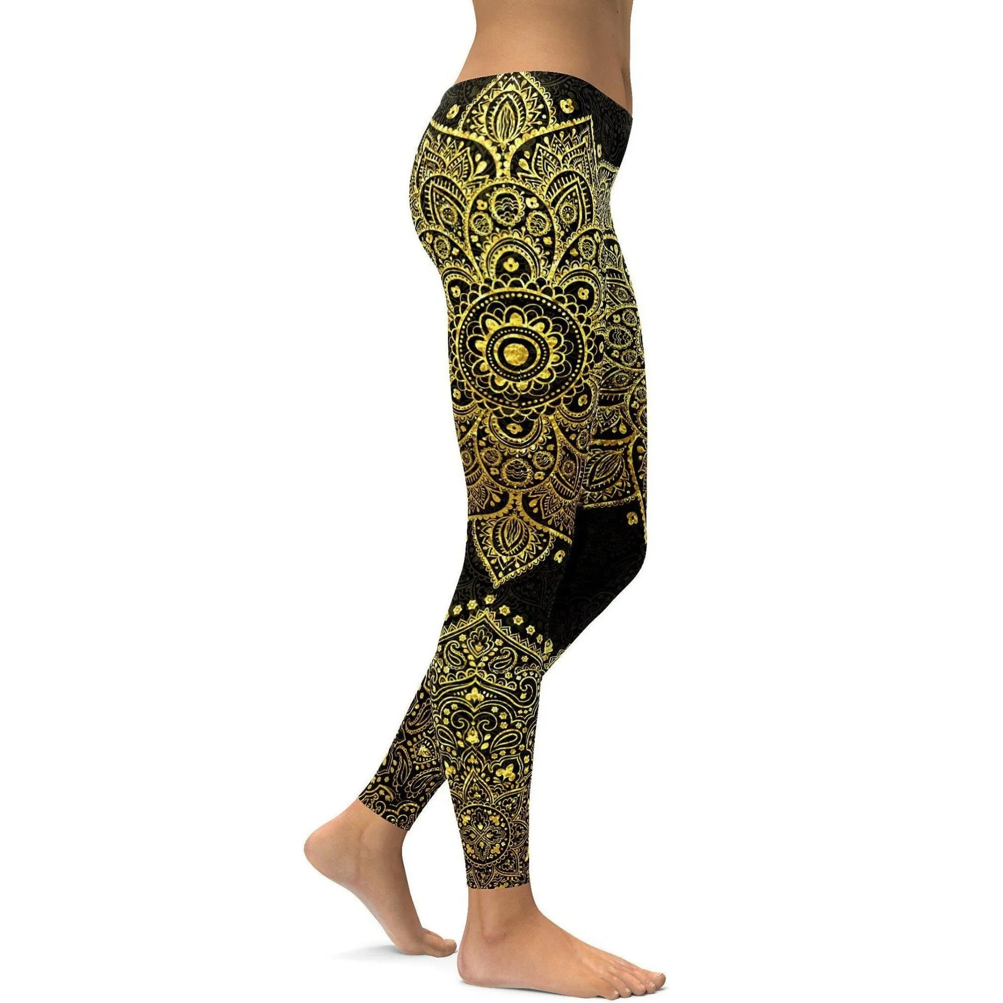 Faux Golden Mandala leggings