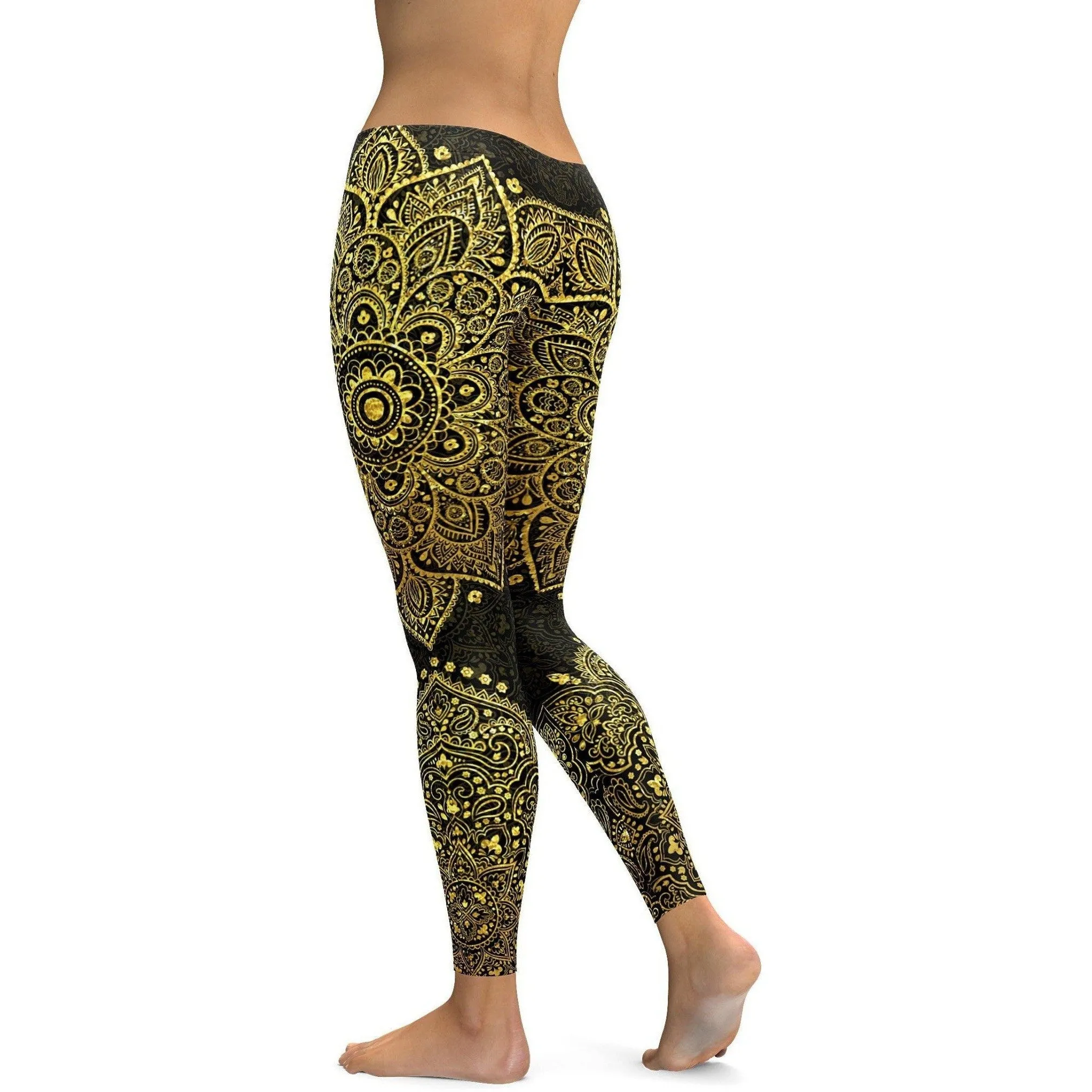 Faux Golden Mandala leggings