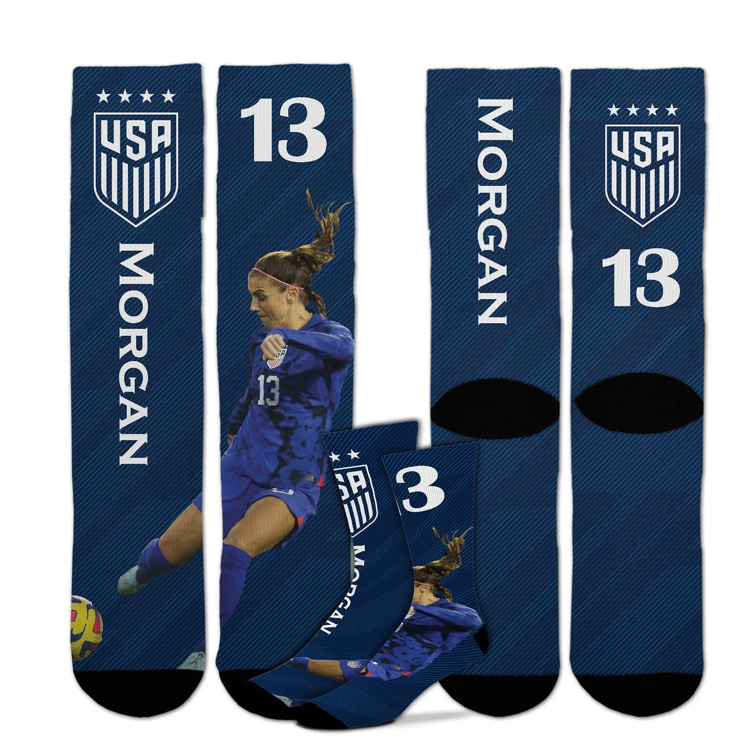 For Bare Feet Morgan 13 Slash Navy Socks