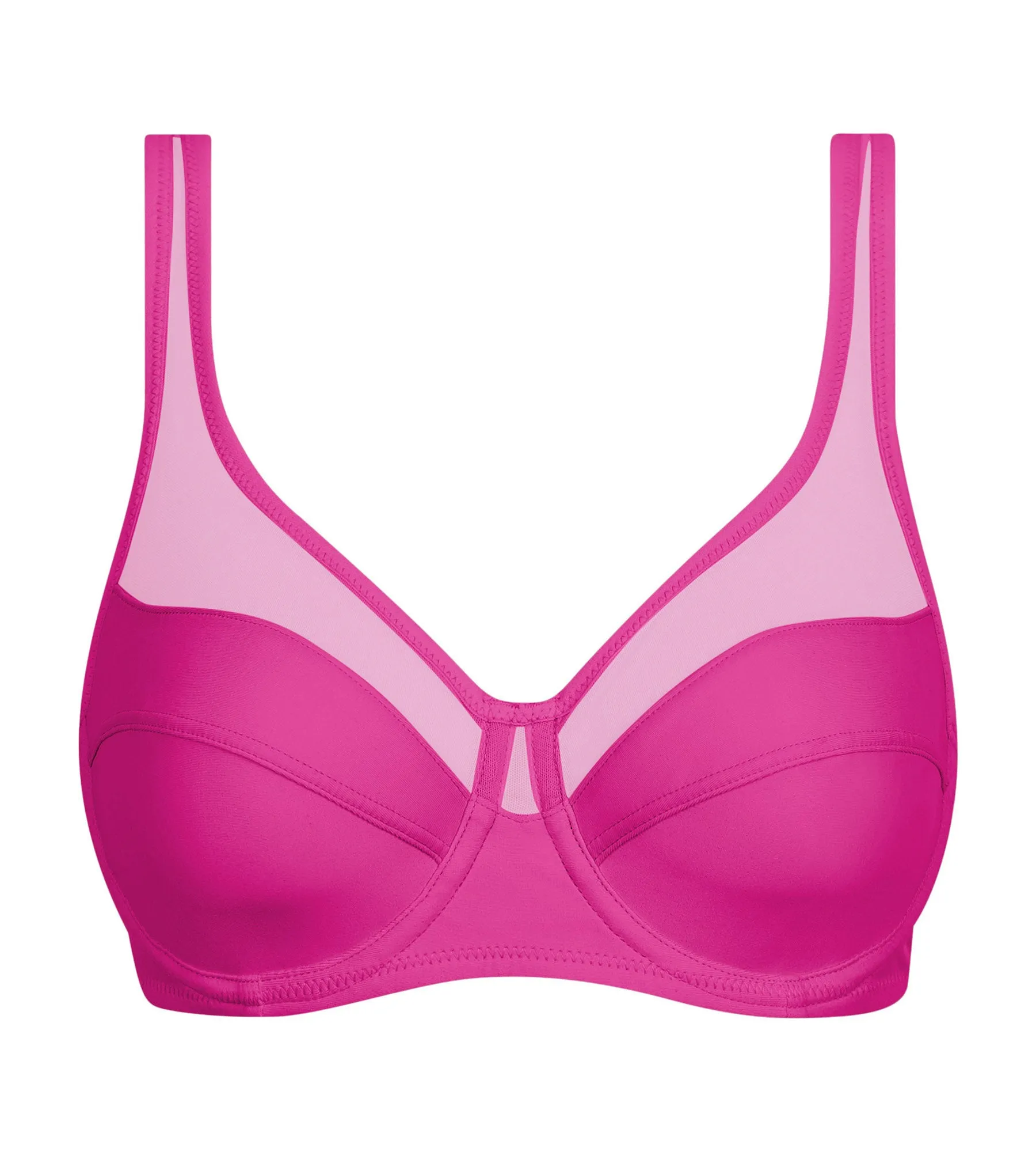 Fuchsia microfiber and tulle push-on bra Dim Generous