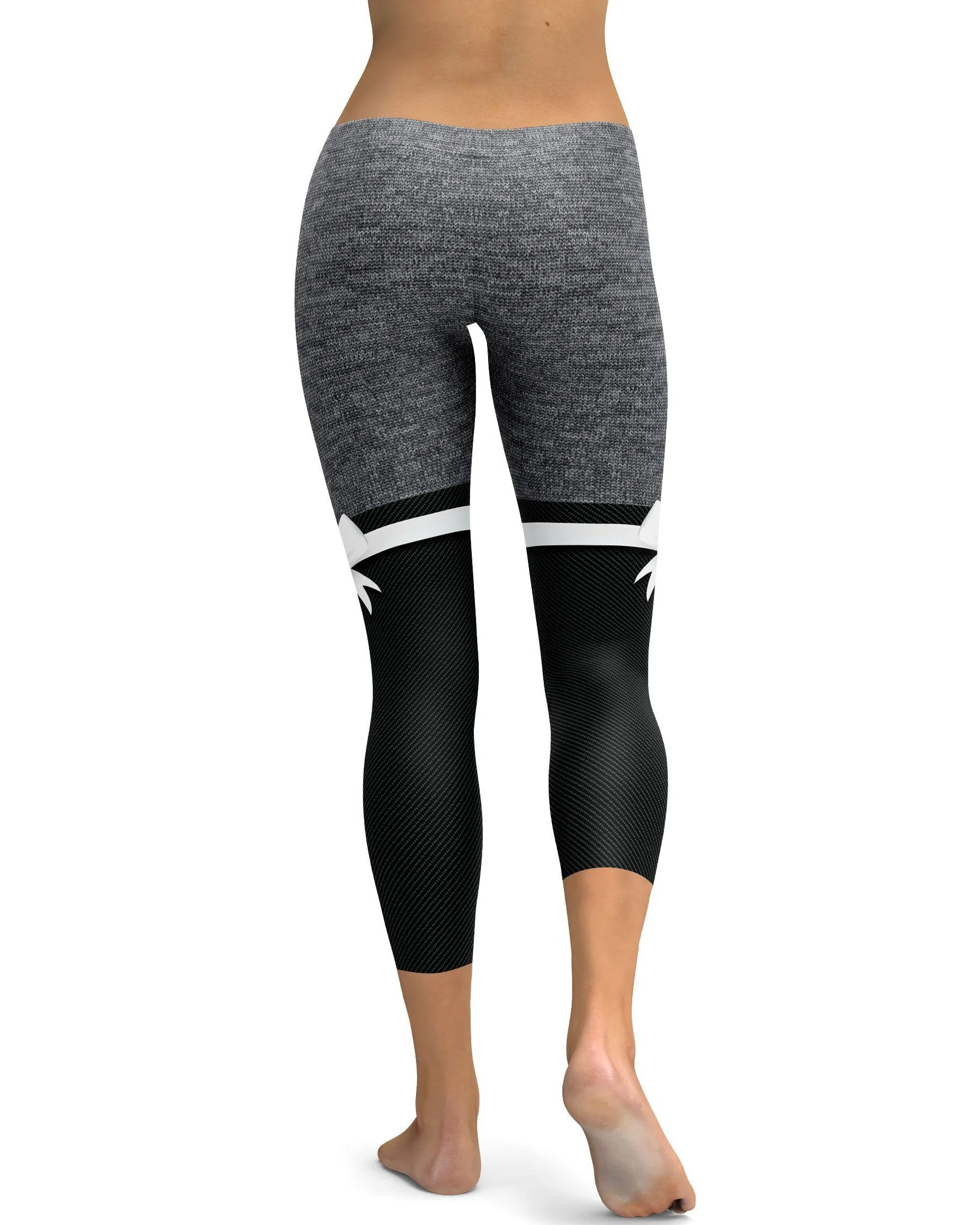 Grey Heathered Thigh High Bow Capris