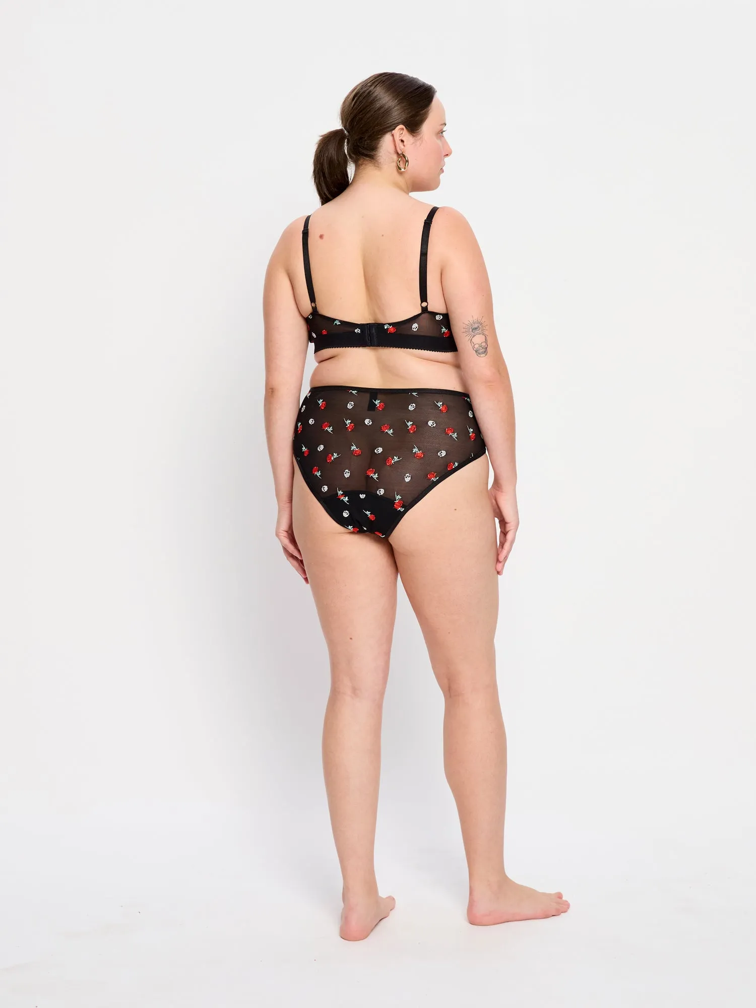 Intimates V Day Hi Waist Brief Moderate Black Rose