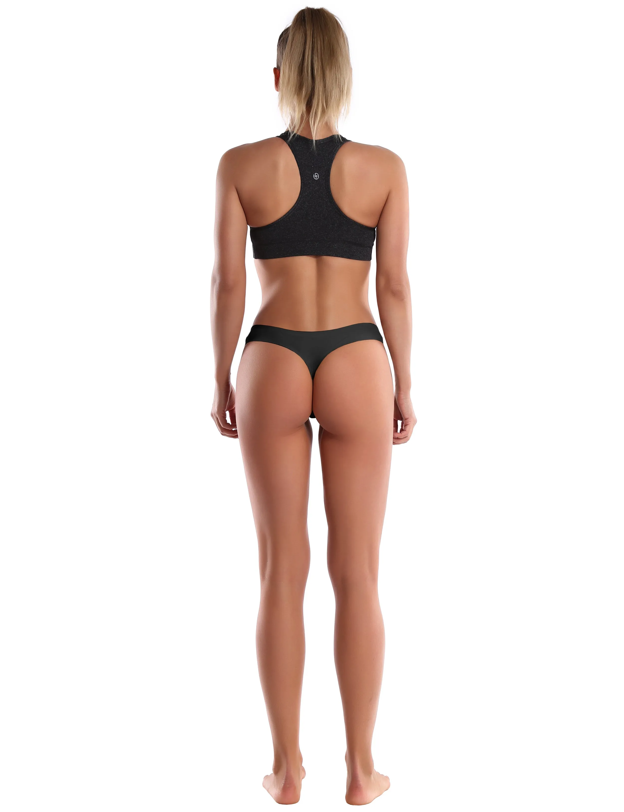 Invisibles Sports Thongs underwear Black_yogastudio