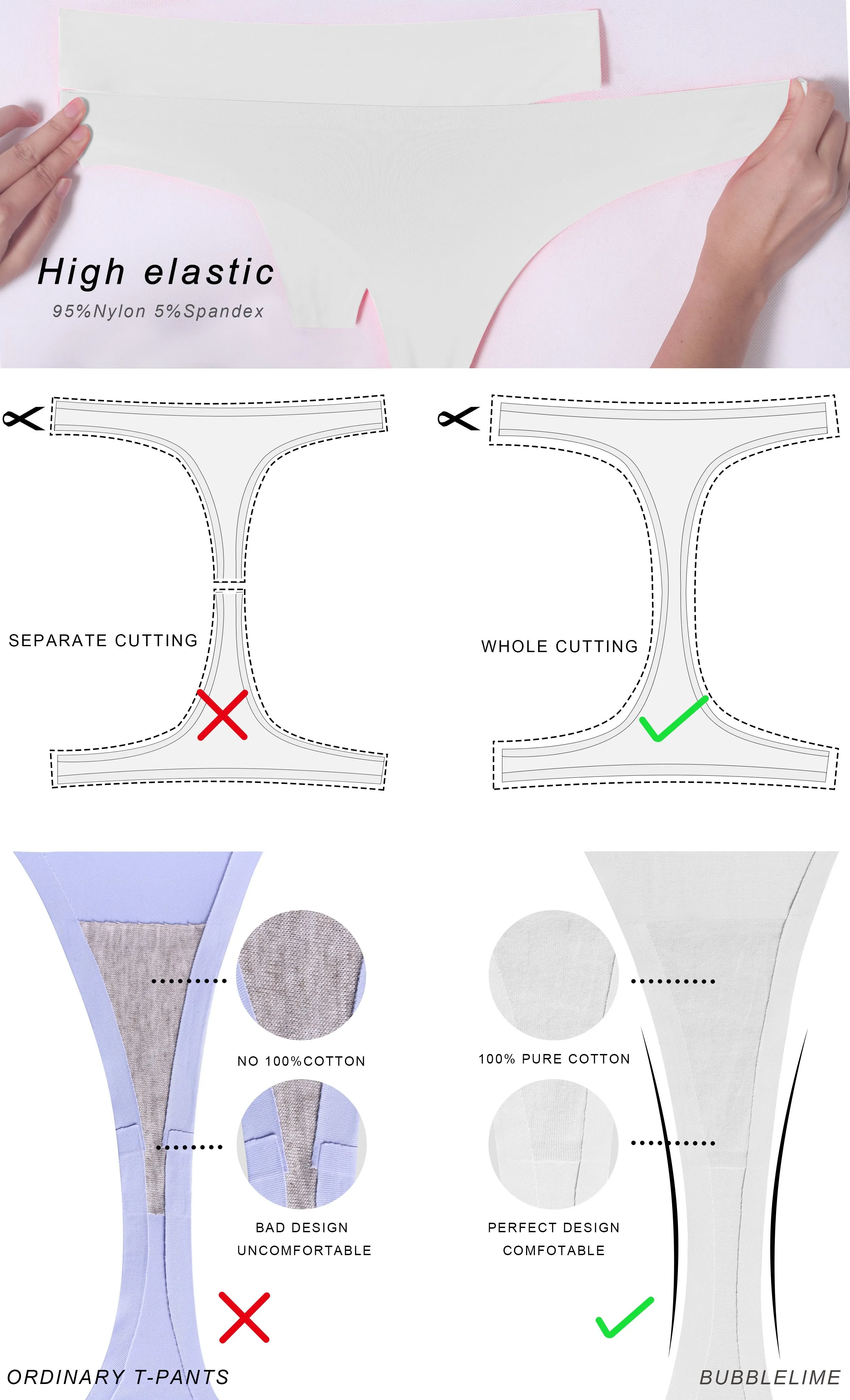Invisibles Sports Thongs Underwear White ins_Tall Size