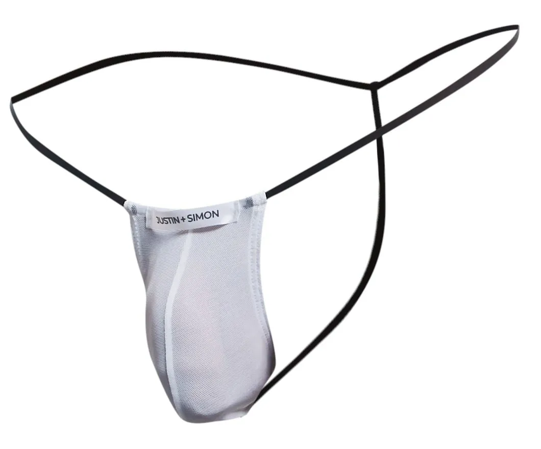 JUSTIN SIMON XSJ02 Classic G-String Color White Mesh