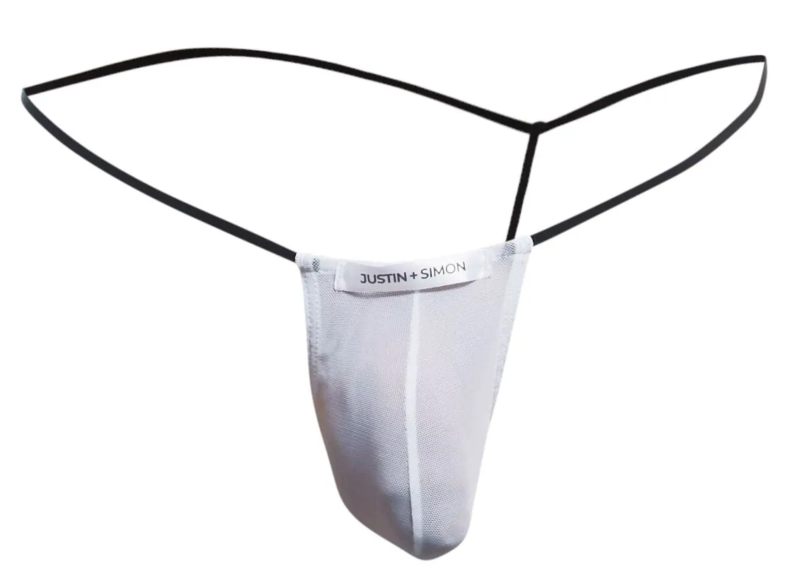 JUSTIN SIMON XSJ02 Classic G-String Color White Mesh