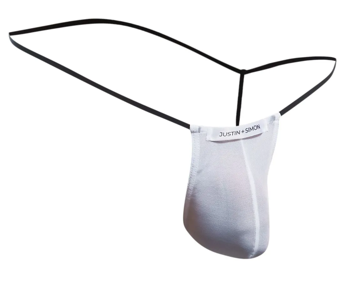 JUSTIN SIMON XSJ02 Classic G-String Color White Mesh