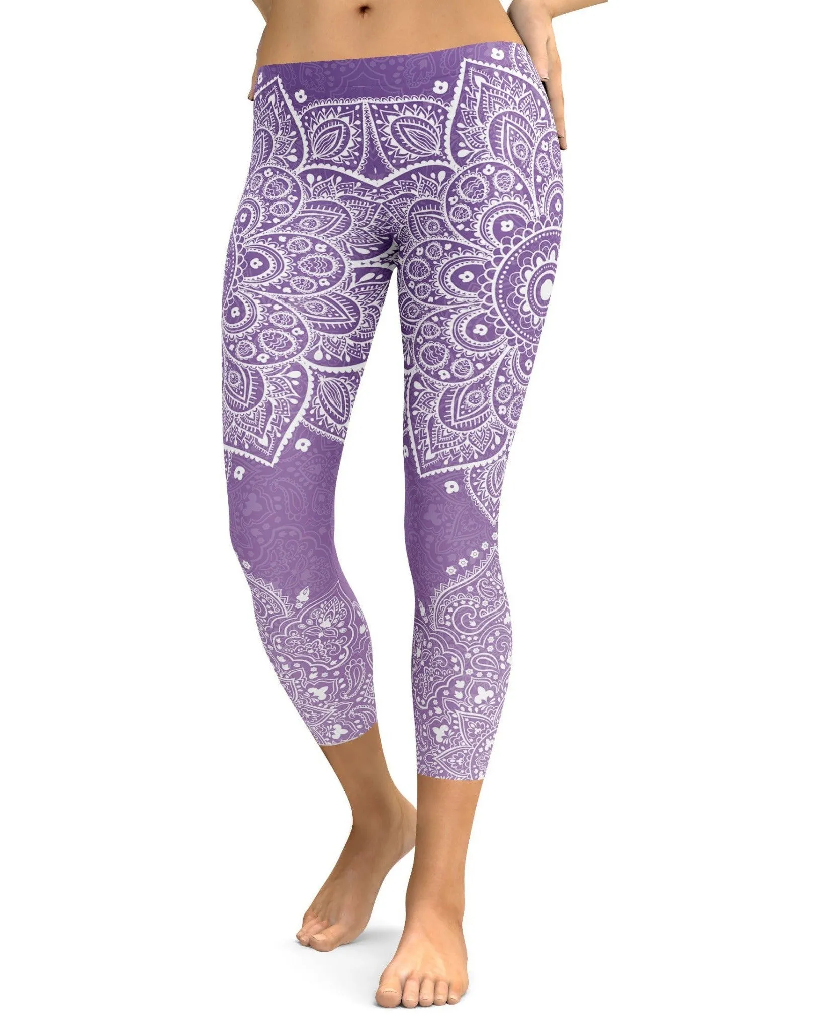 Lavender Mandala Capris