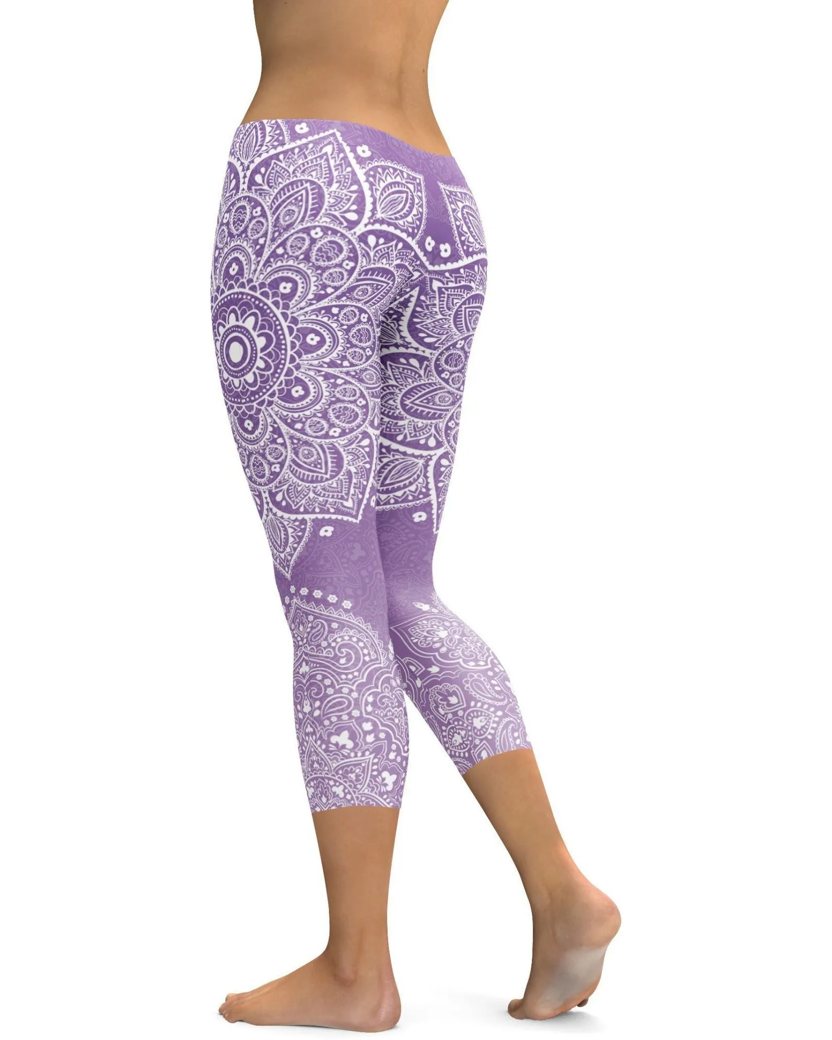 Lavender Mandala Capris