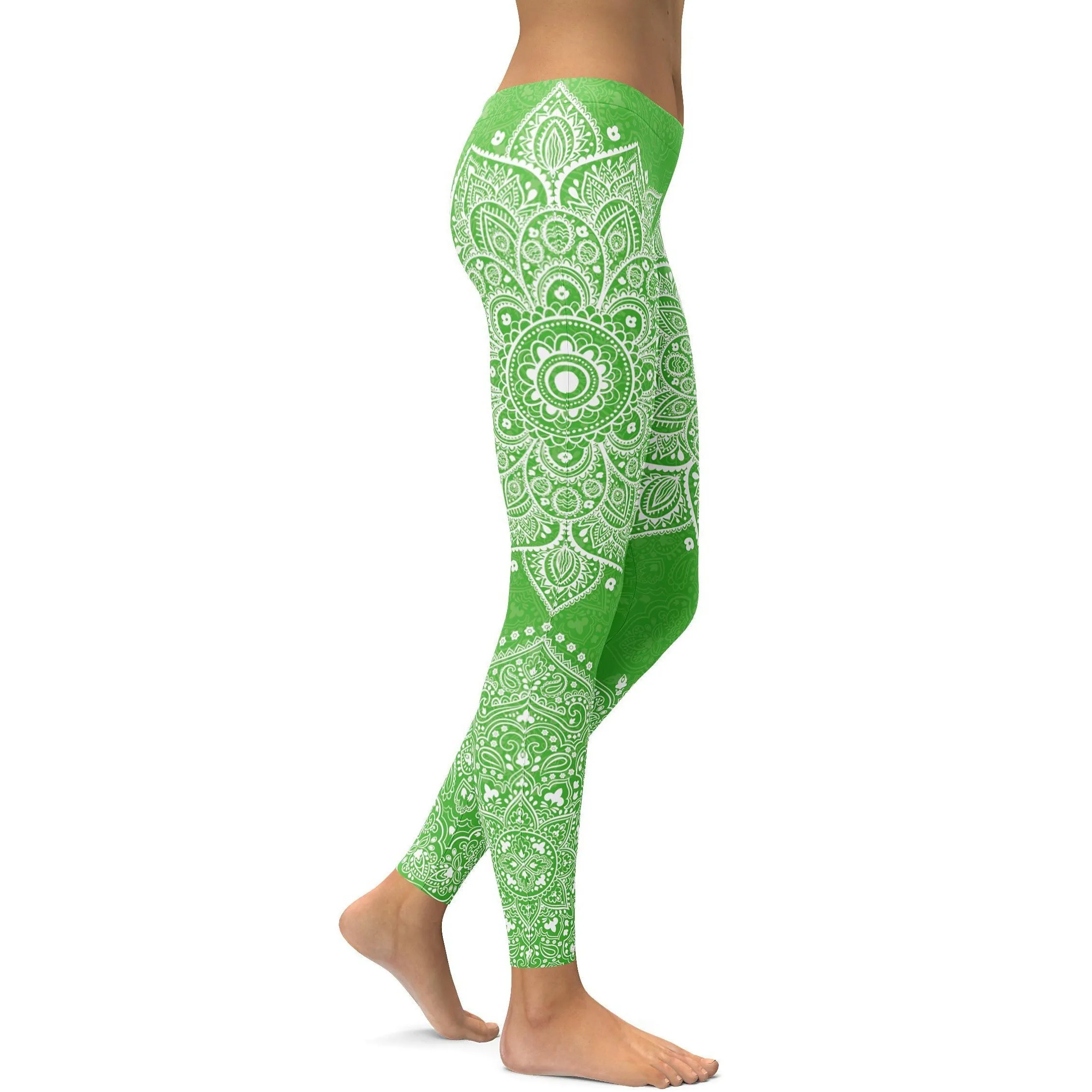 Lime Green Mandala Leggings