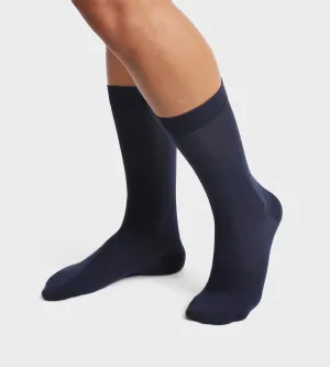 Lot de 2 paires de chaussettes homme en coton bio Bleu Marine Dim Good
