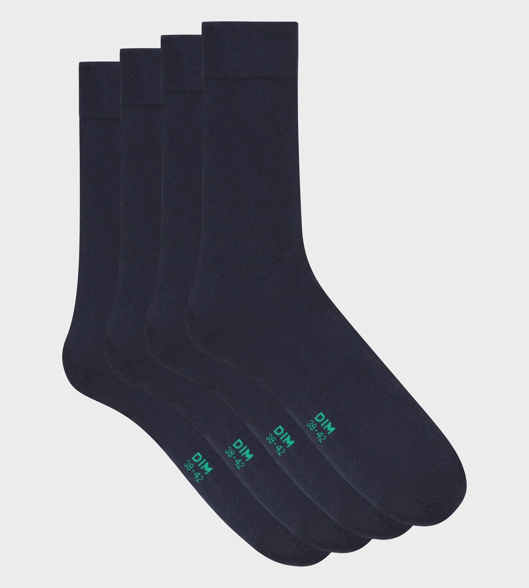 Lot de 2 paires de chaussettes homme en coton bio Bleu Marine Dim Good