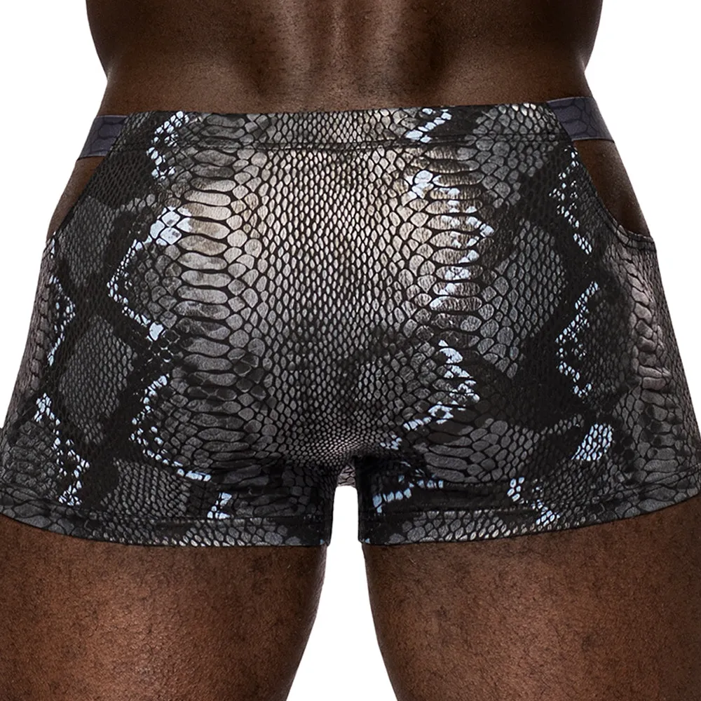 Male Power S'Naked Snakeskin Print Pouch Short