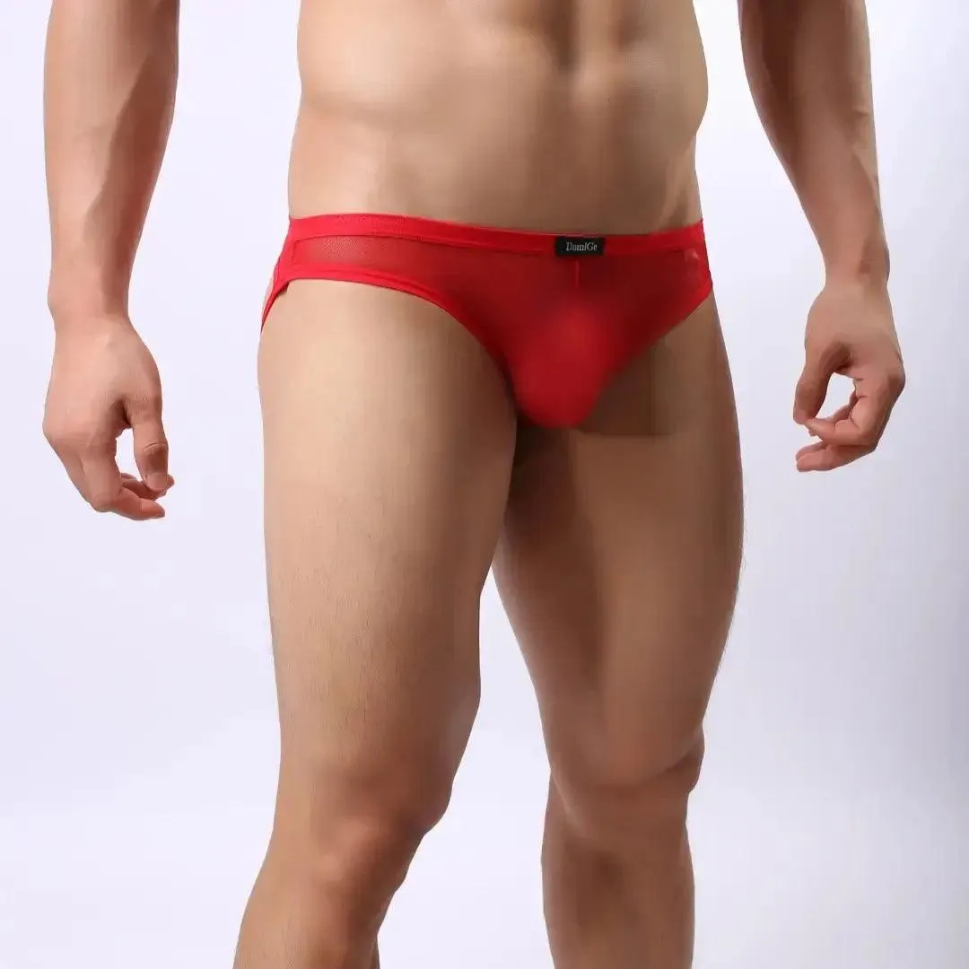 Men's Low-Rise Mesh Jock Strap Enhancing Pouch Sexy Underwear for Man