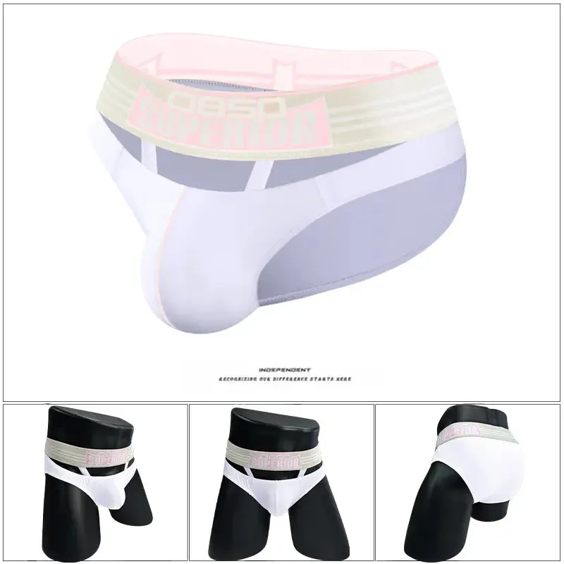 Men's Sexy Low-Rise Cotton Bikini Briefs with Supportive Pouch BS862
