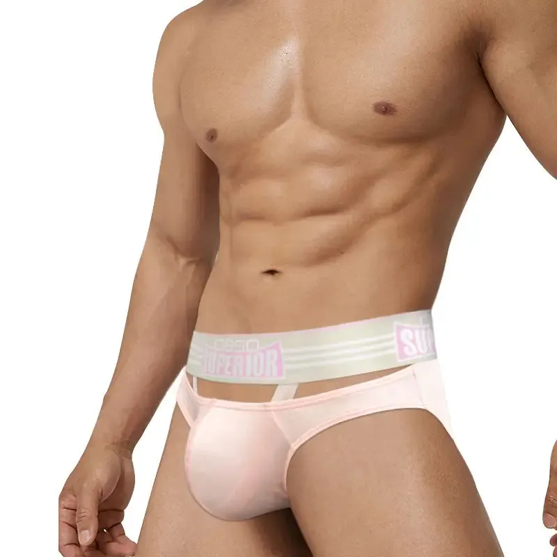 Men's Sexy Low-Rise Cotton Bikini Briefs with Supportive Pouch BS862